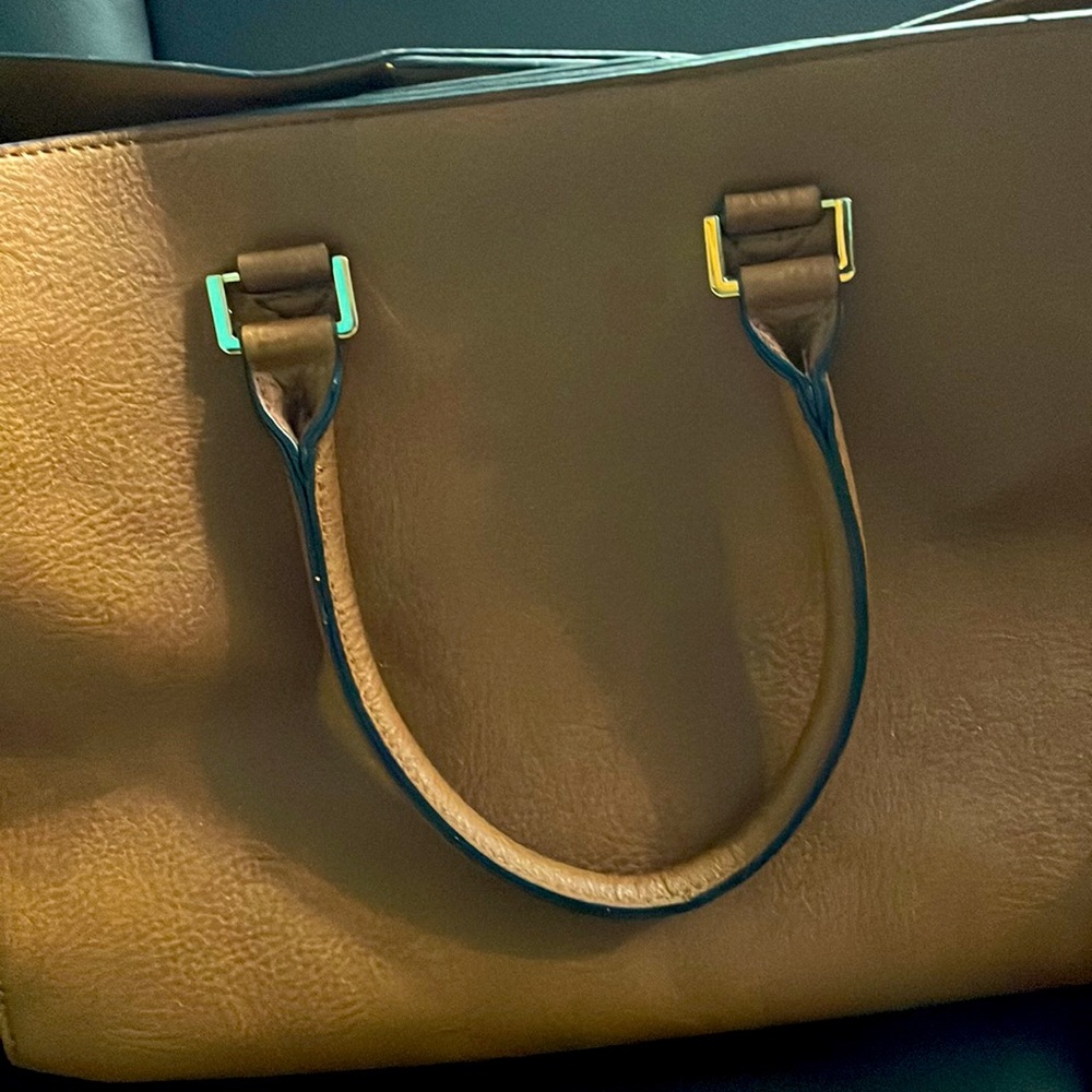 NWOT Steve Madden Tan Leather Handbag - Picture 6 of 9